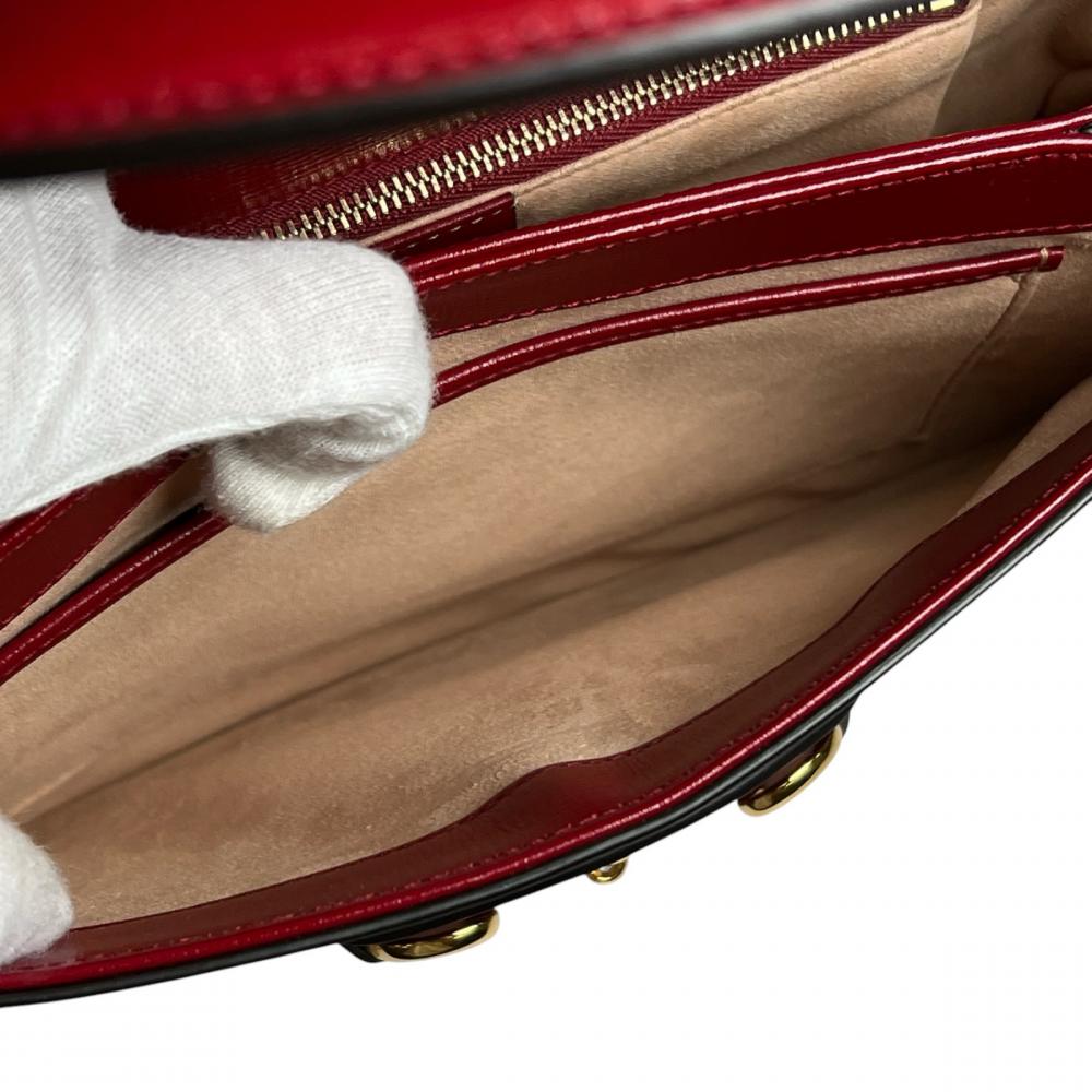 GUCCI グッチ ショルダーバッグ ホースビット1955 ワンショルダー 602204 レザー レッド 赤 ゴールド金具 レディース【中古品】