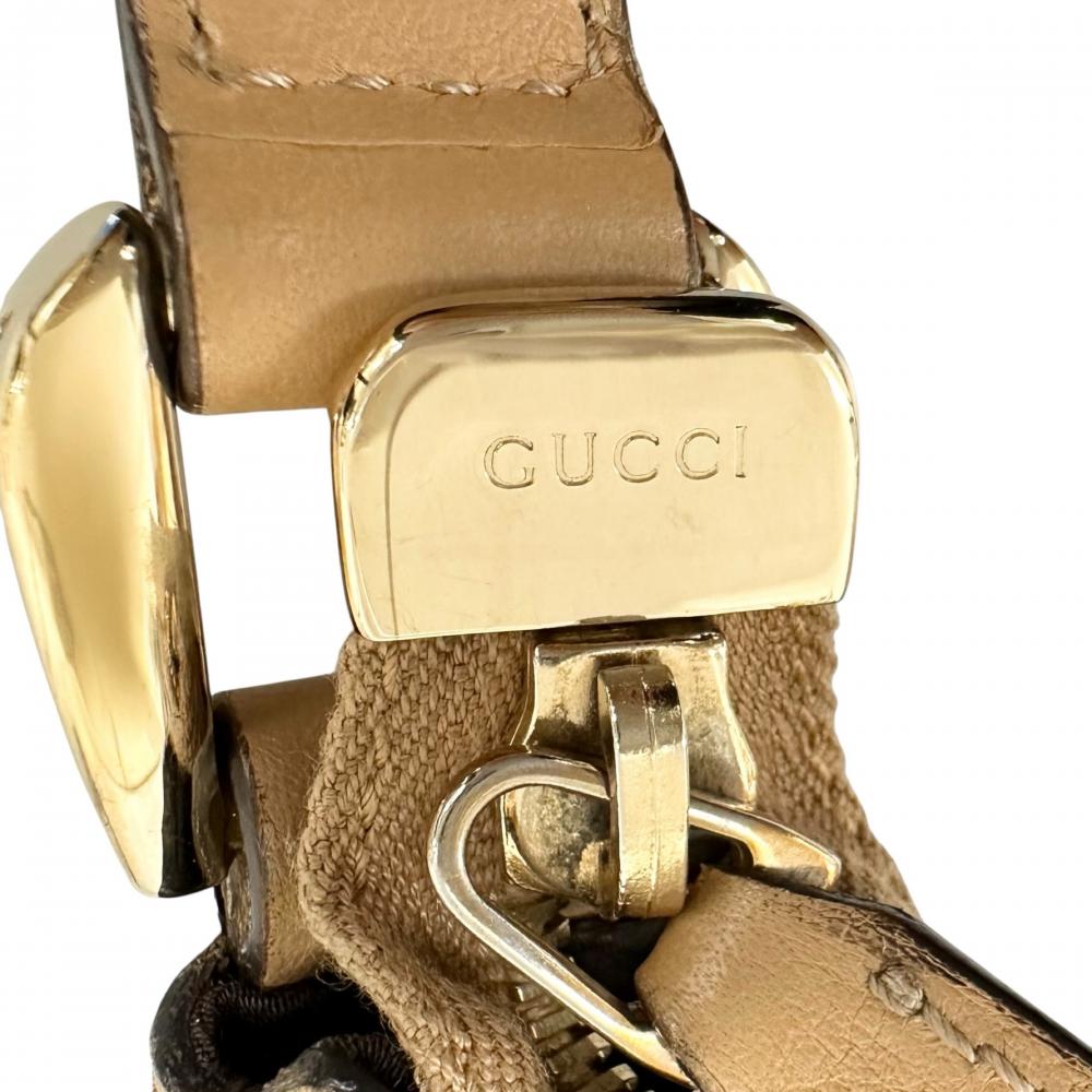 GUCCI グッチ ショルダーバッグ アビー Dリング 203257 GGキャンバス ブラウン 茶 ゴールド金具 レディース【中古品】