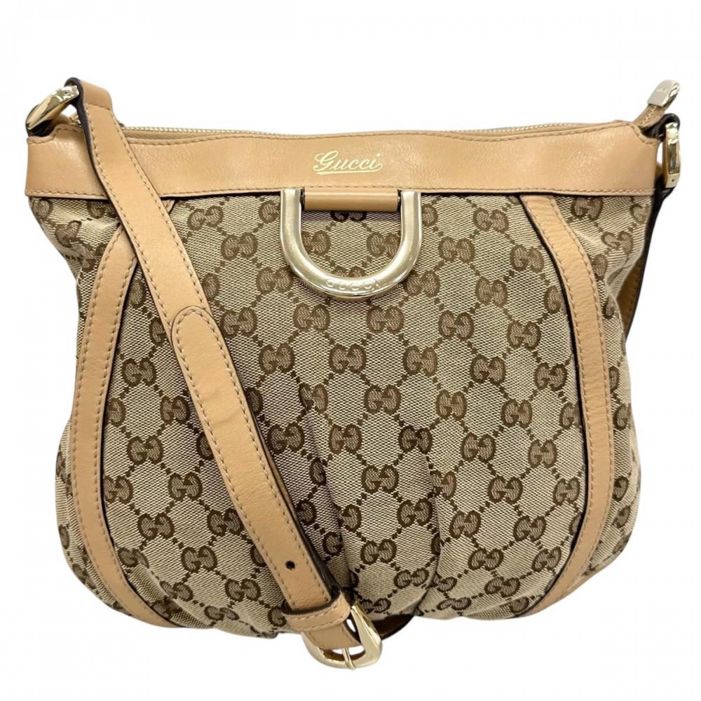 GUCCI グッチ ショルダーバッグ アビー Dリング 203257 GGキャンバス ブラウン 茶 ゴールド金具 レディース【中古品】