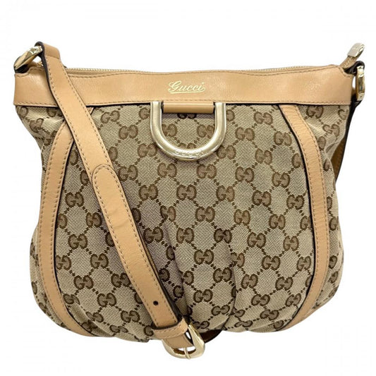 GUCCI グッチ ショルダーバッグ アビー Dリング 203257 GGキャンバス ブラウン 茶 ゴールド金具 レディース【中古品】