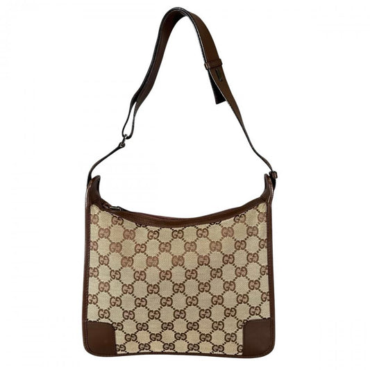 GUCCI グッチ ショルダーバッグ ヴィンテージ ワンショルダー 0014206 GGキャンバス ブラウン 茶 シルバー金具 レディース【中古品】