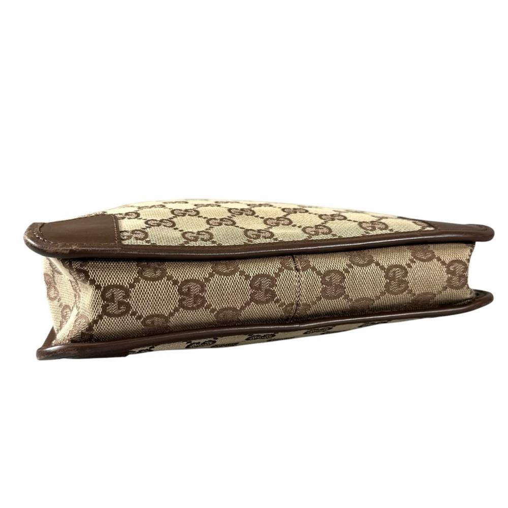 GUCCI グッチ ショルダーバッグ ヴィンテージ ワンショルダー 0014206 GGキャンバス ブラウン 茶 シルバー金具 レディース【中古品】