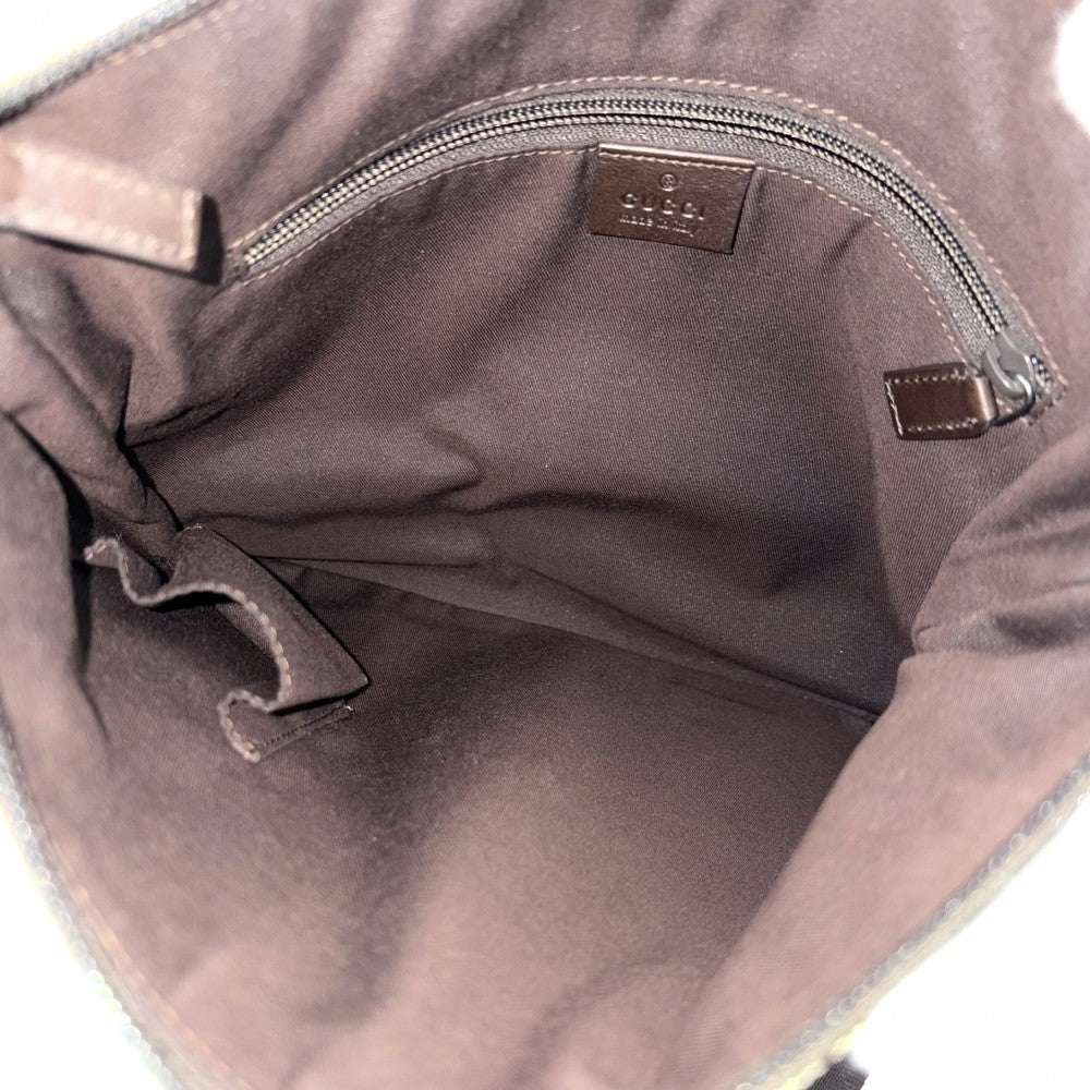 GUCCI グッチ ショルダーバッグ パンチング ワンショルダー 145857 GGキャンバス ベージュ ブラウン 茶 シルバー金具 レディース【中古品】
