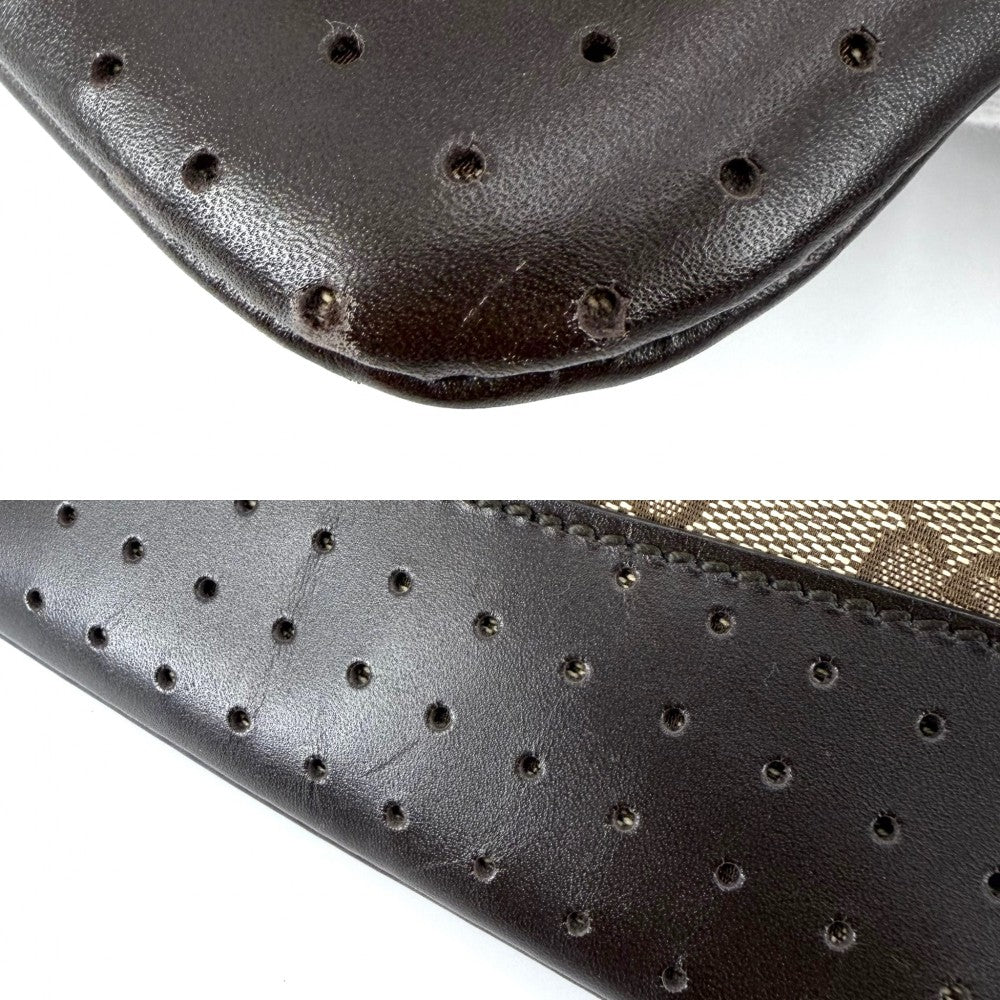 GUCCI グッチ ショルダーバッグ パンチング ワンショルダー 145857 GGキャンバス ベージュ ブラウン 茶 シルバー金具 レディース【中古品】