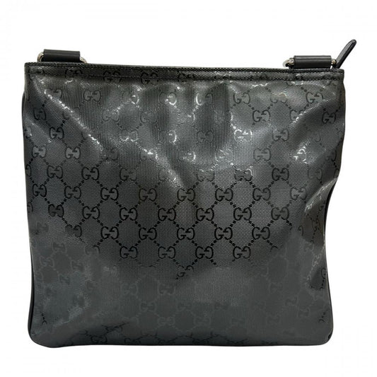 GUCCI グッチ ショルダーバッグ GGインプリメ メタル 295257 PVCコーティングキャンバス レザー ブラック 黒 シルバー金具 メンズ【中古品】