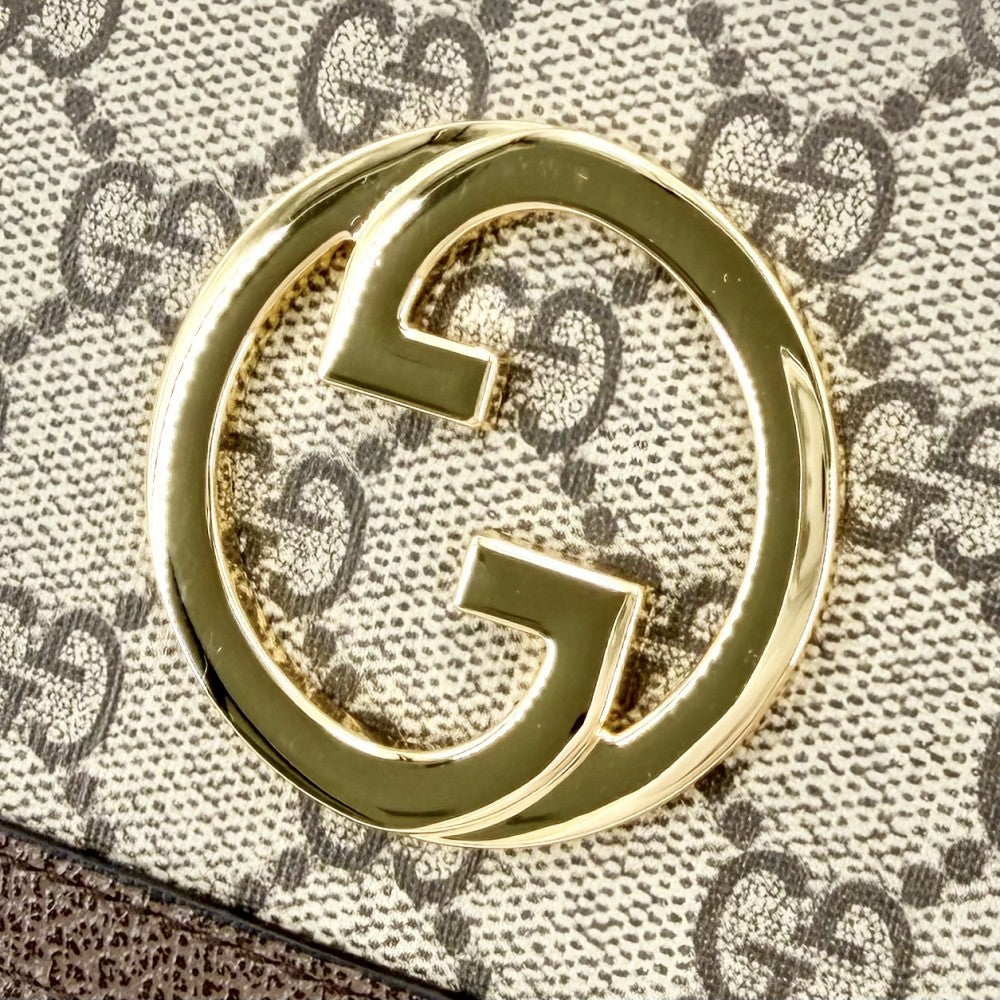 GUCCI グッチ チェーンウォレット ブロンディ ショルダーバッグ ポシェット 725215 GGスプリームキャンバス レザー ベージュ ゴールド金具 レディース【中古品】