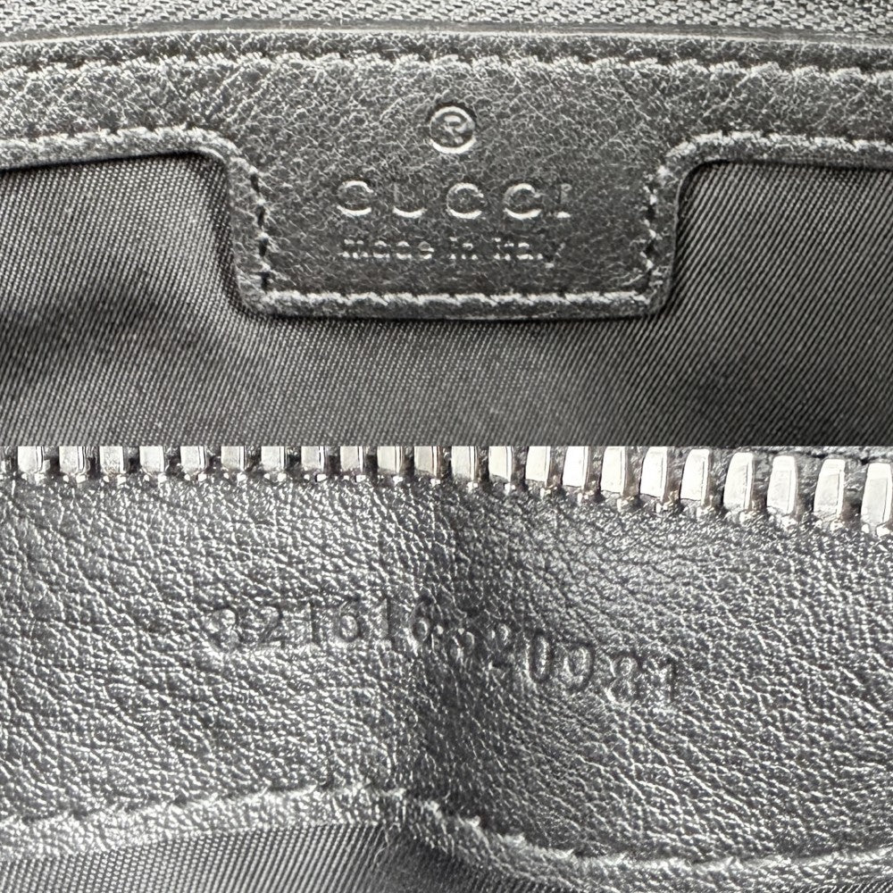 GUCCI グッチ 2WAY ハンドバッグ ショルダーバッグ 321616 GGキャンバス レザー ブラック 黒 シルバー金具 レディース【中古品】