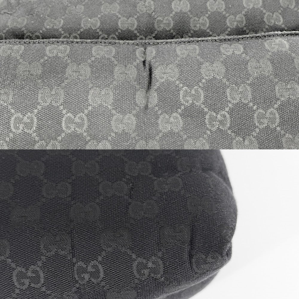 GUCCI グッチ 2WAY ハンドバッグ ショルダーバッグ 321616 GGキャンバス レザー ブラック 黒 シルバー金具 レディース【中古品】