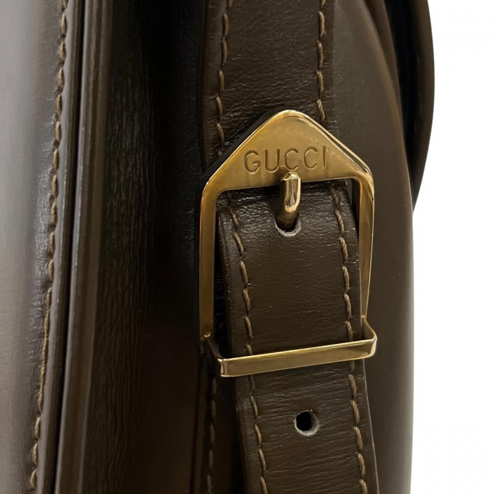GUCCI グッチ ショルダーバッグ レディロック オールドグッチ レザー ブラウン 茶 ゴールド金具 レディース【中古品】