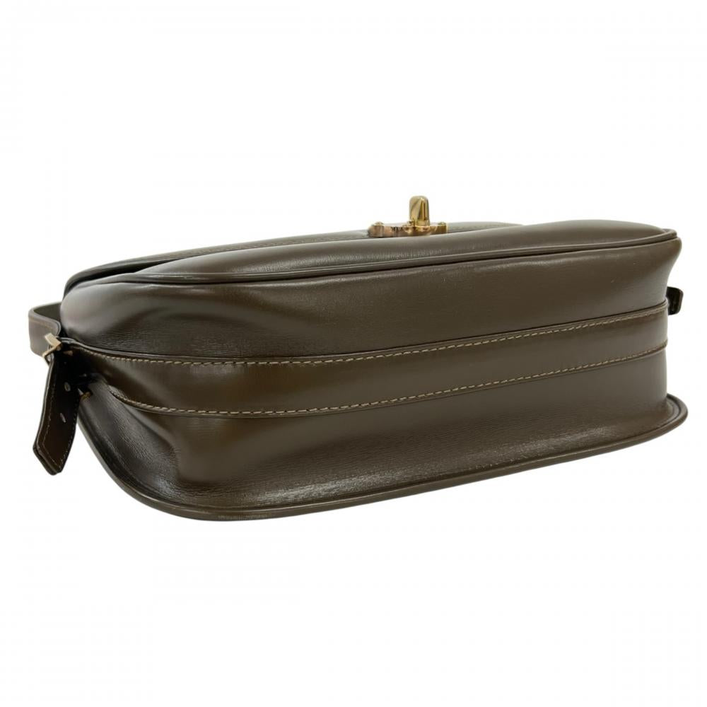 GUCCI グッチ ショルダーバッグ レディロック オールドグッチ レザー ブラウン 茶 ゴールド金具 レディース【中古品】
