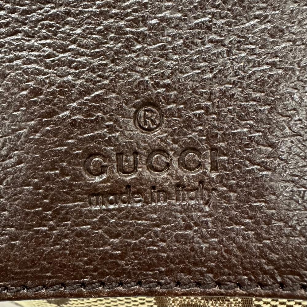 GUCCI グッチ ウエストバッグ シェリーライン ボディバッグ 28566 GGキャンバス ブラウン 茶 シルバー金具 メンズ【中古品】