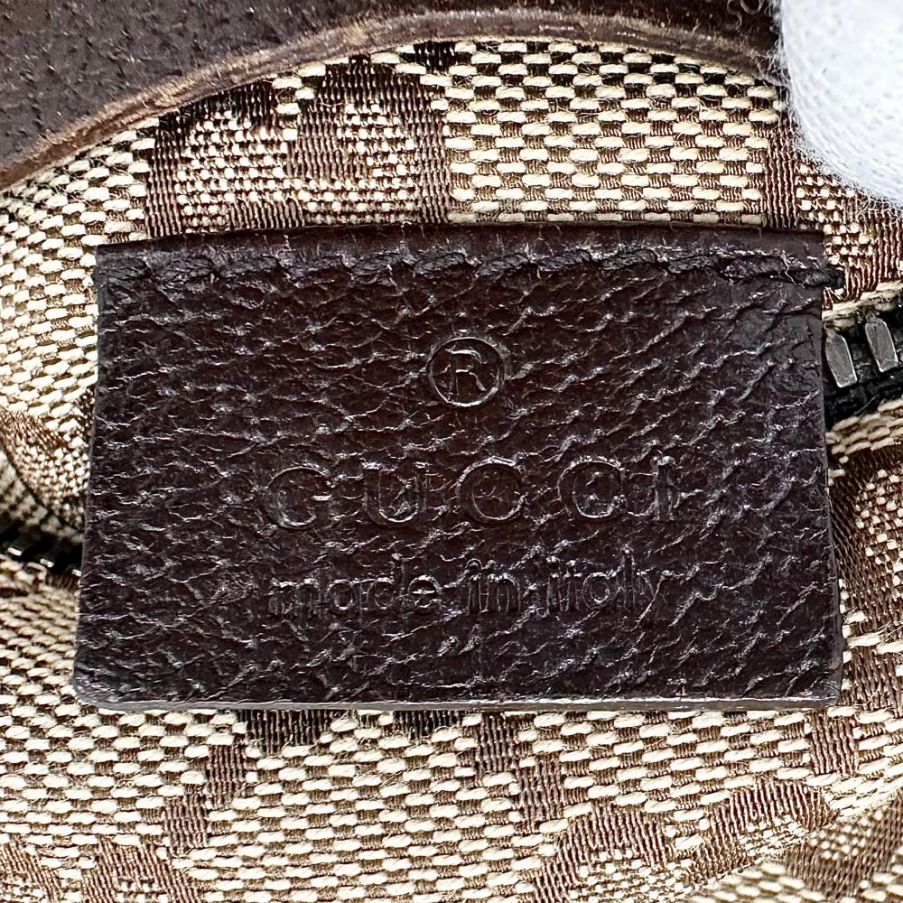 GUCCI グッチ ウエストバッグ シェリーライン ボディバッグ 28566 GGキャンバス ブラウン 茶 シルバー金具 メンズ【中古品】