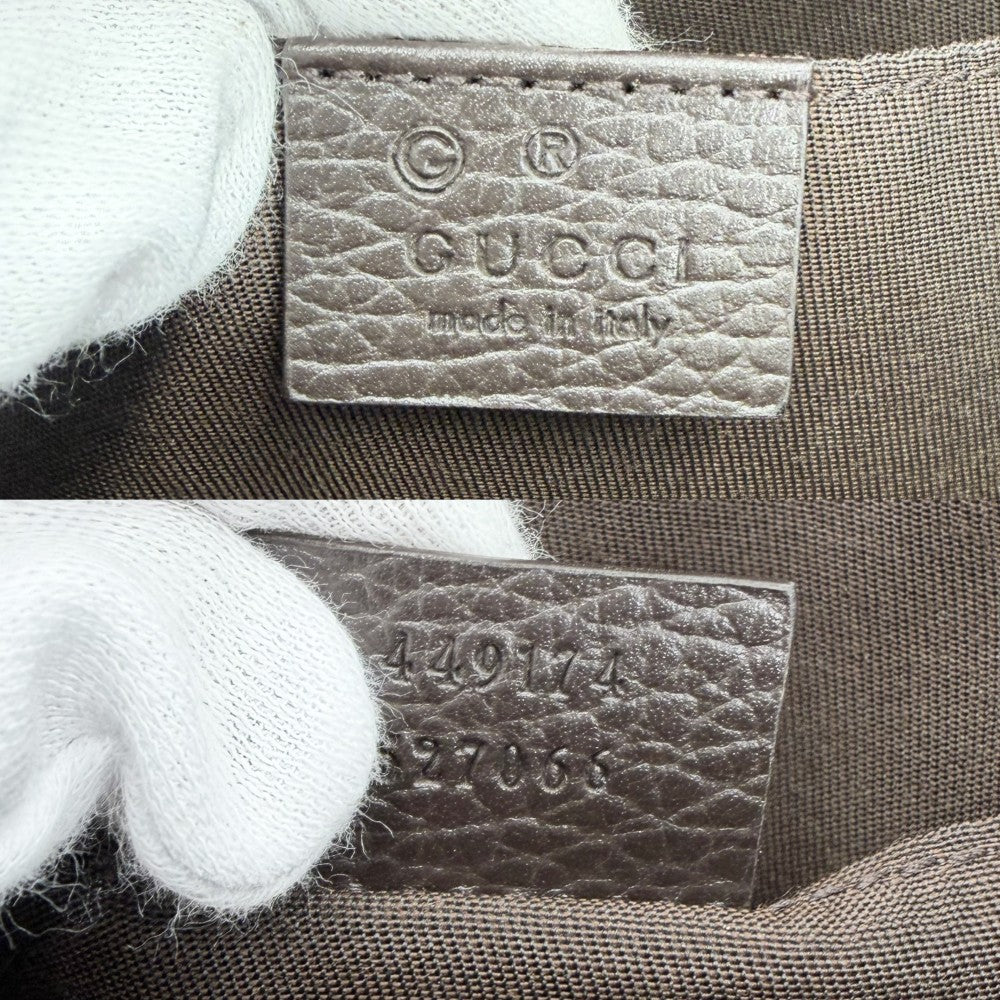 GUCCI グッチ ウエストバッグ ウエストポーチ ボディバッグ 449174 GGキャンバス レザー ブラウン 茶 シルバー金具 メンズ【中古品】