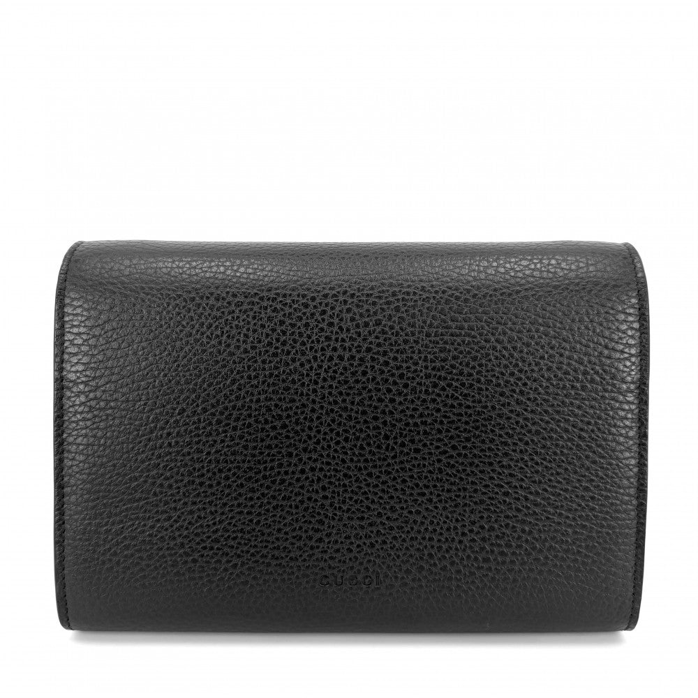GUCCI グッチ ショルダーバッグ ディオニュソス タイガーヘッド チェーン ウォレット チェーンショルダー 401231 レザー ラインストーン ブラック 黒 シルバー金具 レディース【中古品】