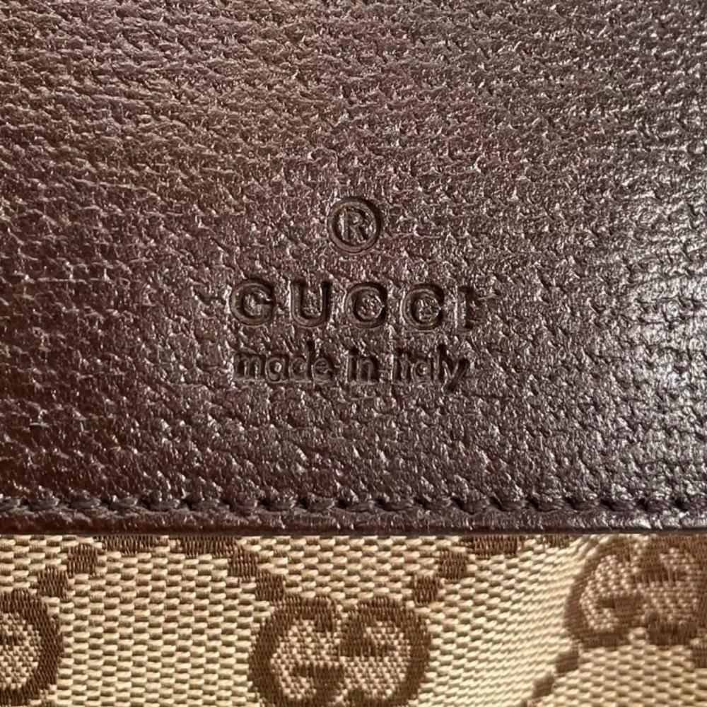 GUCCI グッチ ウエストバッグ シェリーライン ウエストポーチ 28566 GGキャンバス レザー ベージュ シルバー金具 メンズ【中古品】