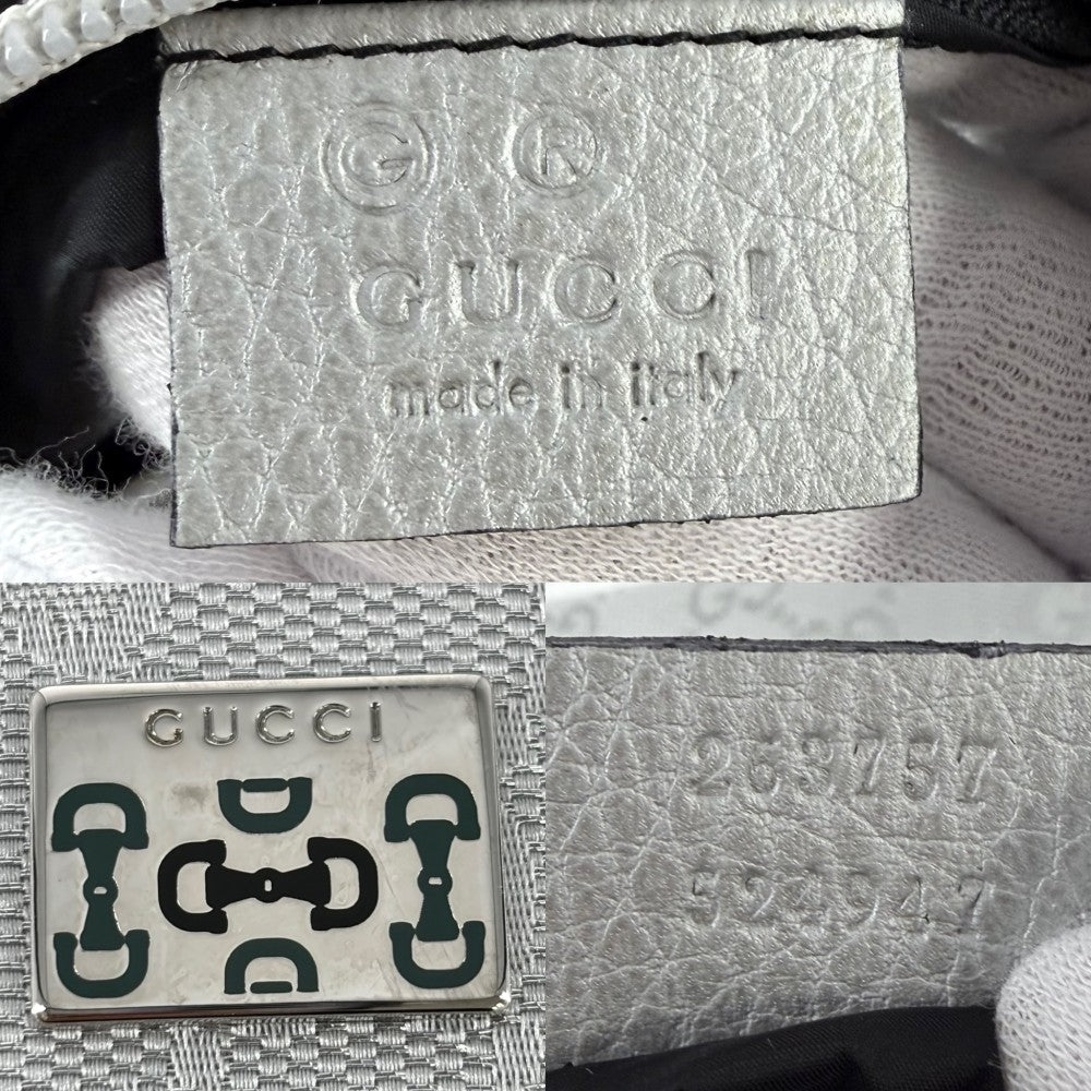 GUCCI グッチ ハンドバッグ スモールウェブ ポップ ホーボー 263757 GGプラス レザー シルバー シルバー金具 レディース【中古品】