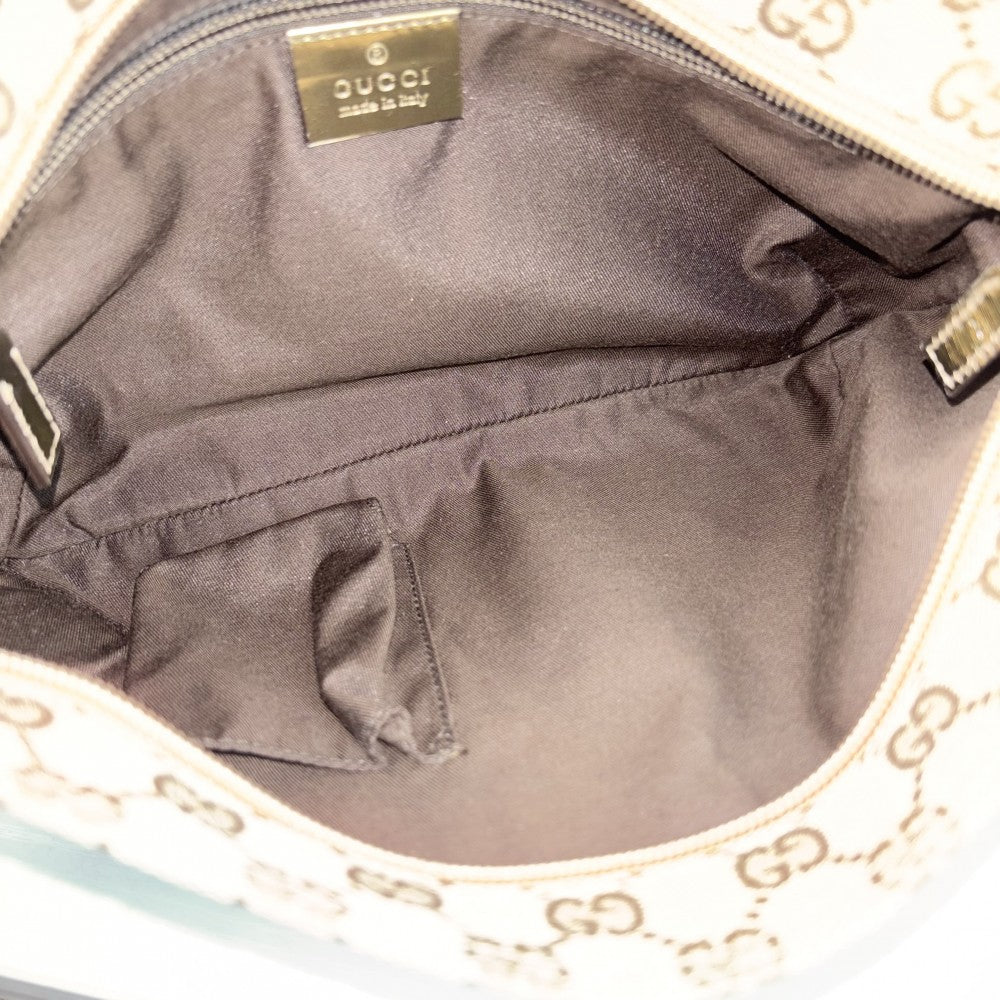GUCCI グッチ ショルダーバッグ 189749 GGキャンバス ベージュ ゴールド金具 レディース【中古品】