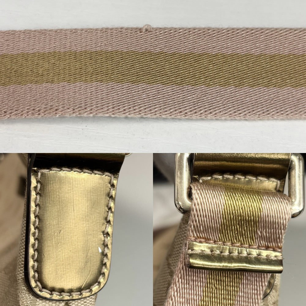 GUCCI グッチ ショルダーバッグ 189749 GGキャンバス ベージュ ゴールド金具 レディース【中古品】
