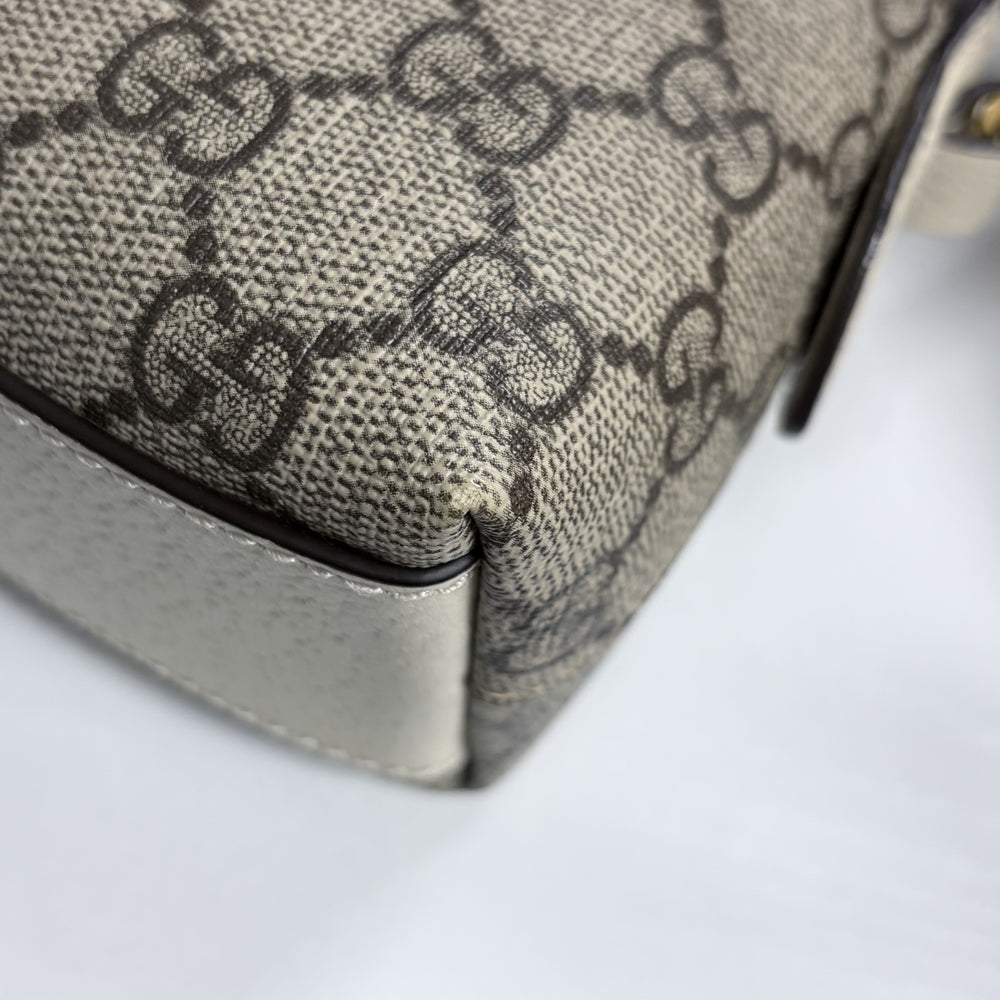 GUCCI グッチ ショルダーバッグ オフィディア ウェブストライプ ミニバッグ 499621 GGスプリームキャンバス レザー ベージュ アイボリー ゴールド金具 レディース【中古品】