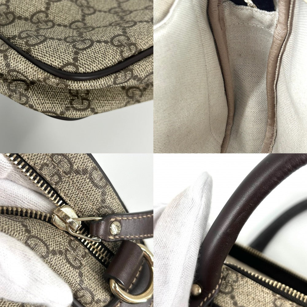 【開店SALE】 GUCCI グッチ ビジネスバッグ ブリーフケース ハンドバッグ 鞄 かばん 322287 GGスプリームキャンバス レザー ベージュ ブラウン 茶 ゴールド金具 レディース【中古品】