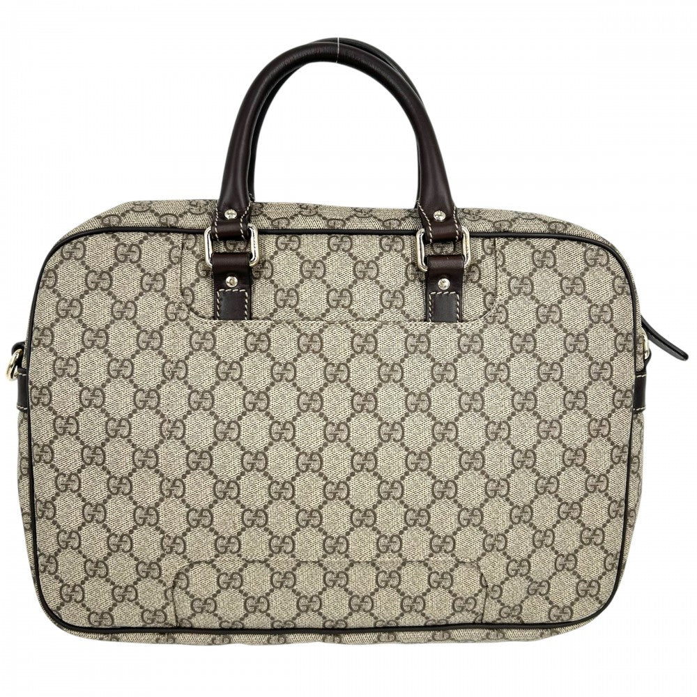 【開店SALE】 GUCCI グッチ ビジネスバッグ ブリーフケース ハンドバッグ 鞄 かばん 322287 GGスプリームキャンバス レザー ベージュ ブラウン 茶 ゴールド金具 レディース【中古品】