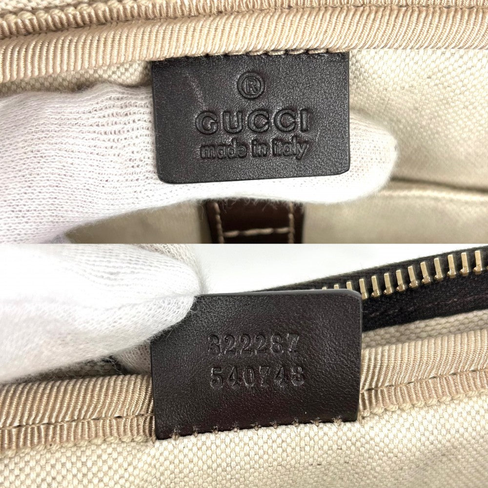 【開店SALE】 GUCCI グッチ ビジネスバッグ ブリーフケース ハンドバッグ 鞄 かばん 322287 GGスプリームキャンバス レザー ベージュ ブラウン 茶 ゴールド金具 レディース【中古品】