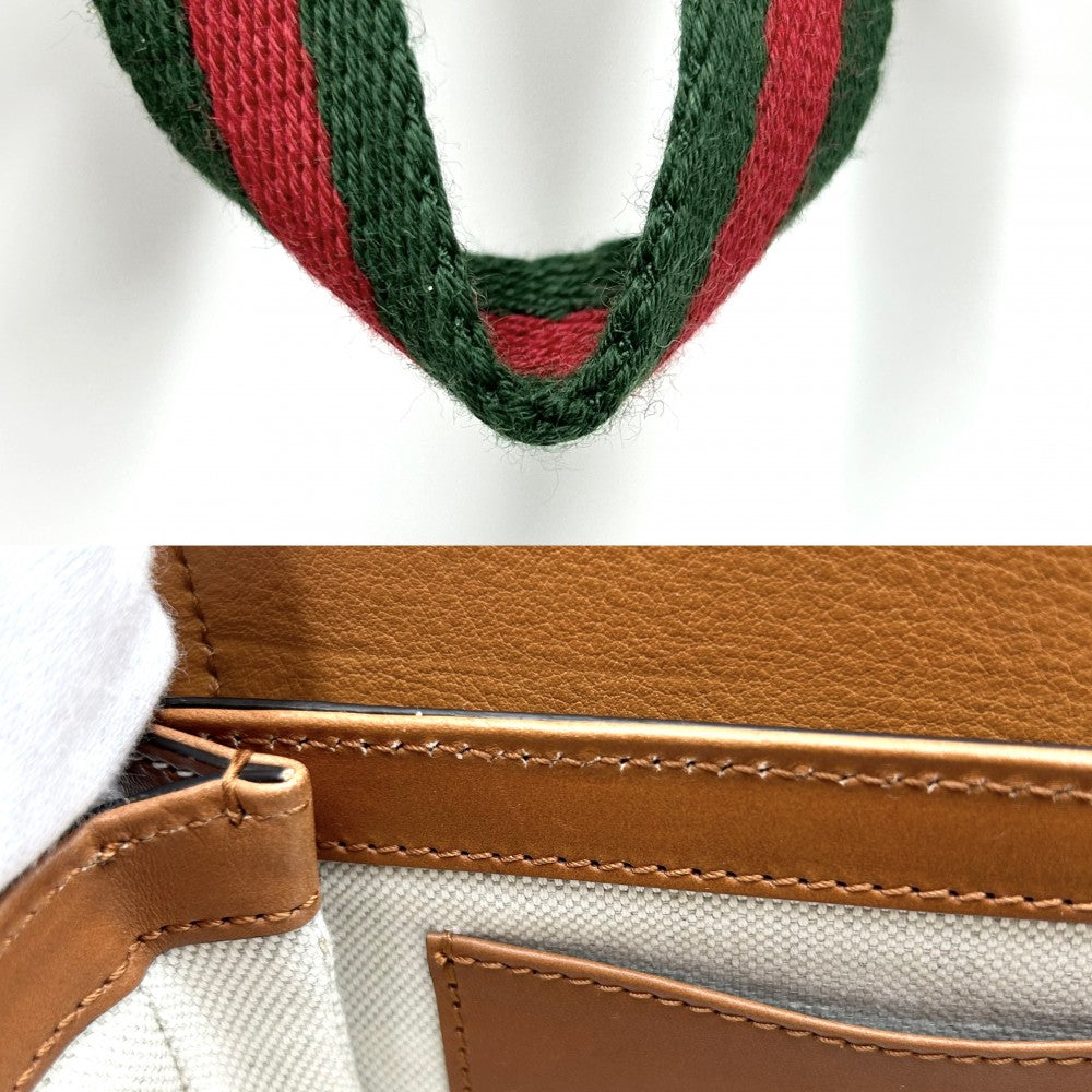 【開店SALE】 GUCCI グッチ ウエストバッグ バンブー ボディバッグ ウエストポーチ 鞄 かばん 681137 GGスプリームキャンバス レザー ベージュ ブラウン 茶 シルバー金具 メンズ【中古品】