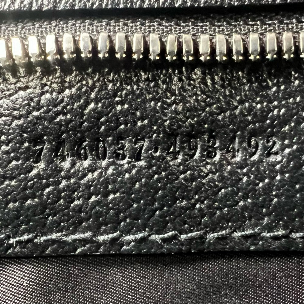 GUCCI グッチ ハンドバッグ 746037 GGキャンバス レザー ブラック 黒 その他金具 メンズ【中古品】