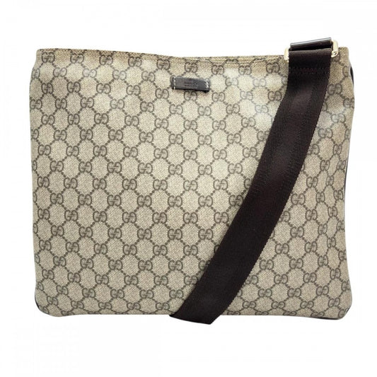 【開店SALE】 GUCCI グッチ ショルダーバッグ GGスプリーム 201446 ベージュ ブラウン 茶 ゴールド金具 レディース【中古品】