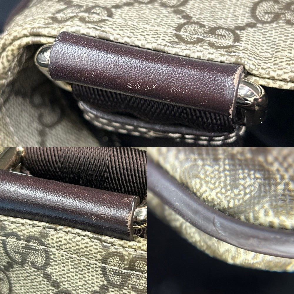 【開店SALE】 GUCCI グッチ ショルダーバッグ GGスプリーム 201446 ベージュ ブラウン 茶 ゴールド金具 レディース【中古品】