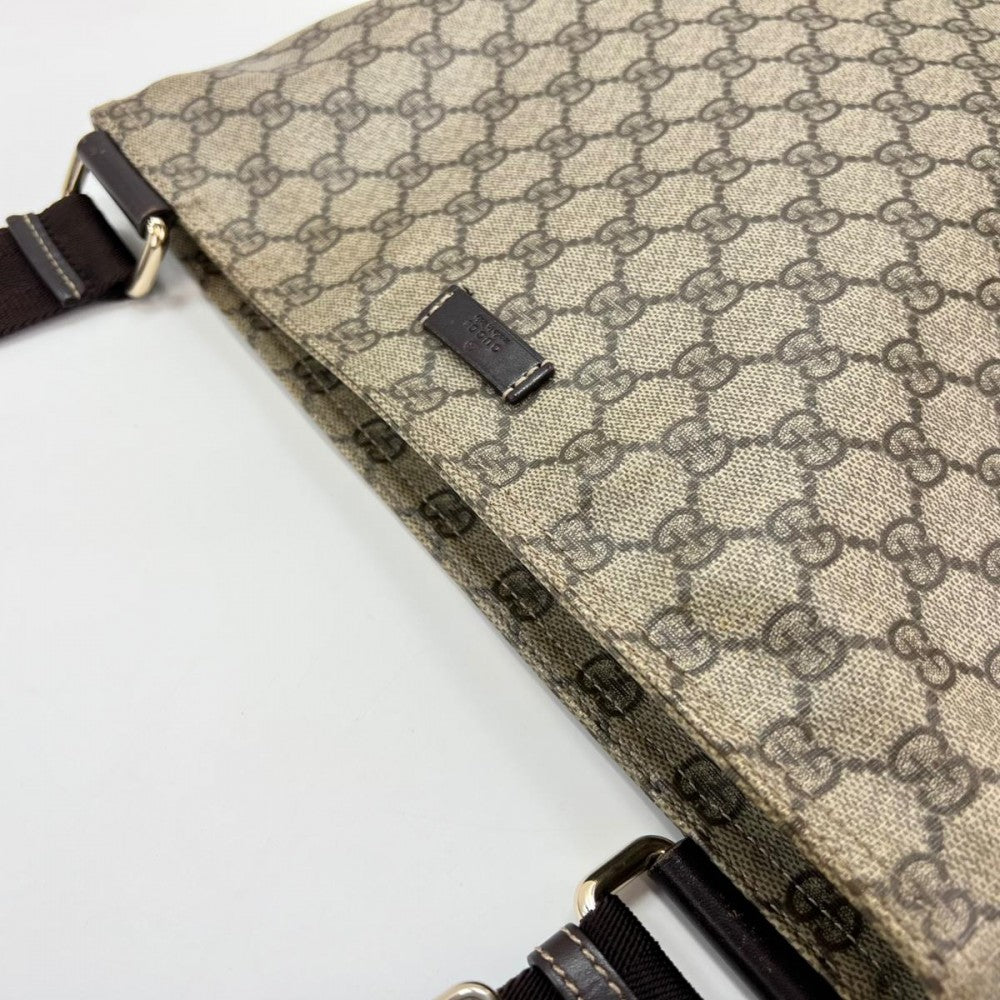 【開店SALE】 GUCCI グッチ ショルダーバッグ GGスプリーム 201446 ベージュ ブラウン 茶 ゴールド金具 レディース【中古品】