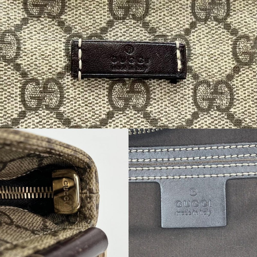【開店SALE】 GUCCI グッチ ショルダーバッグ GGスプリーム 201446 ベージュ ブラウン 茶 ゴールド金具 レディース【中古品】
