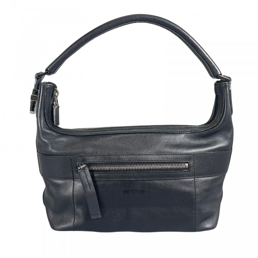 GUCCI グッチ ハンドバッグ 001 4302 レザー ブラック 黒 シルバー金具 レディース【中古品】