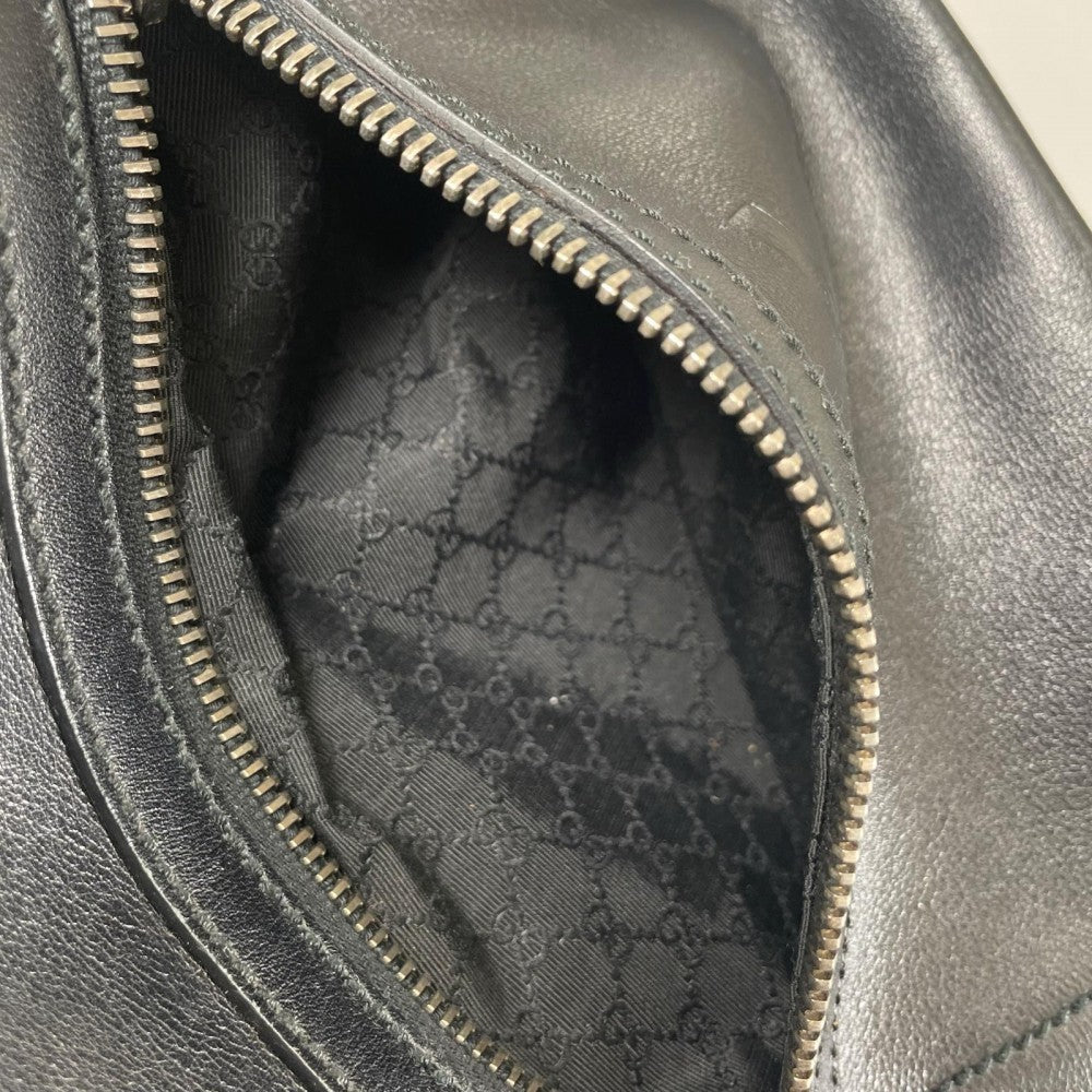 GUCCI グッチ ハンドバッグ 001 4302 レザー ブラック 黒 シルバー金具 レディース【中古品】