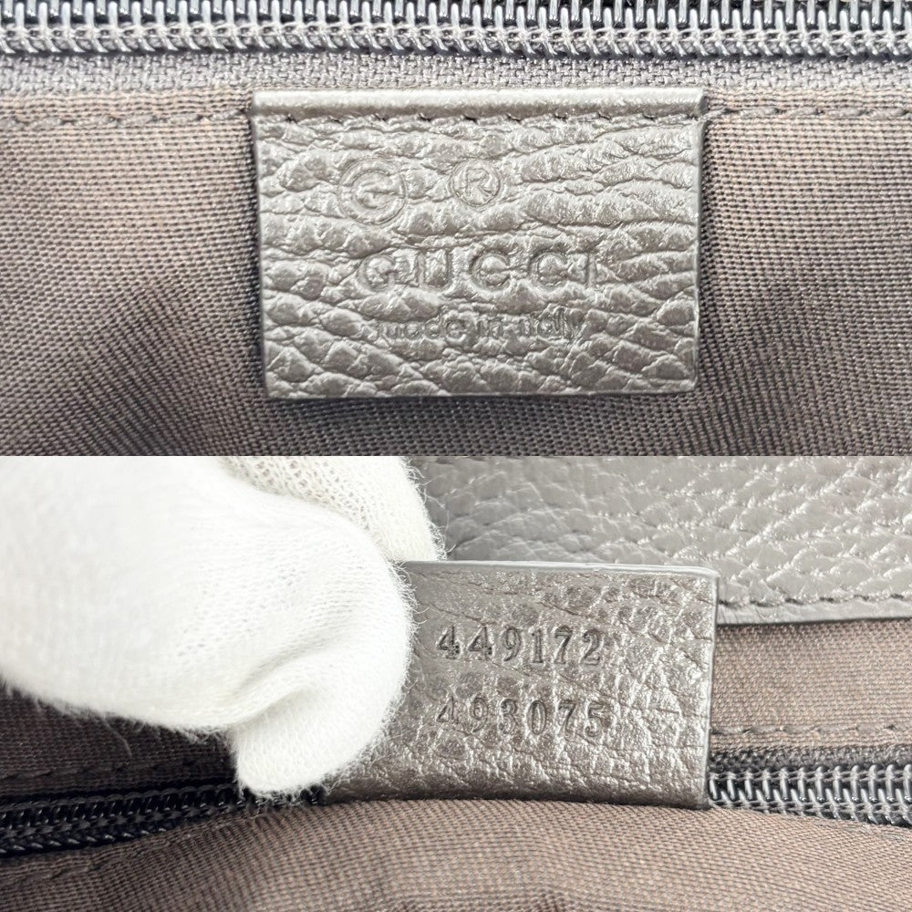 GUCCI グッチ ショルダーバッグ メッセンジャーバッグ 449172 GGキャンバス レザー ベージュ ブラウン 茶 シルバー金具 レディース【中古品】