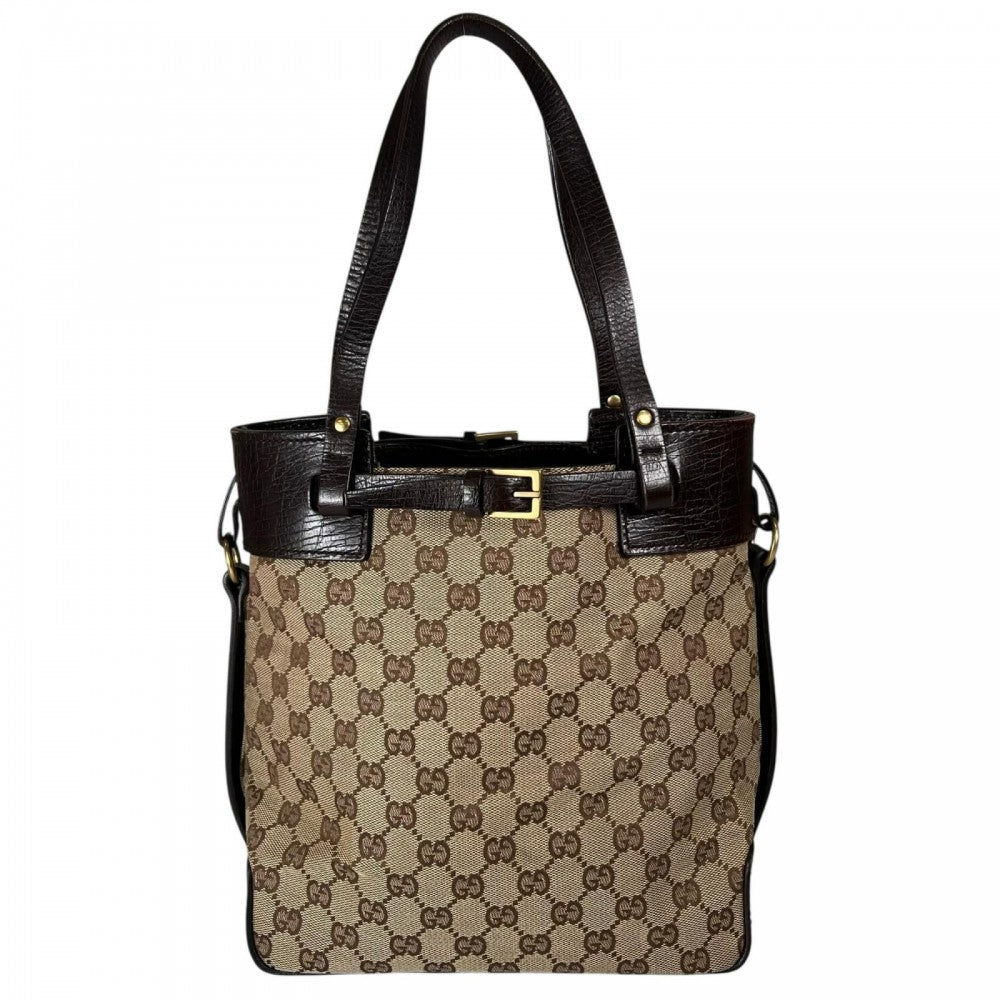 GUCCI グッチ ハンドバッグ 107757 GGキャンバス ブラウン 茶 ゴールド金具 レディース【中古品】