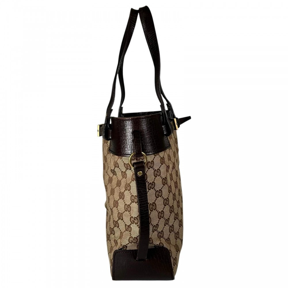 GUCCI グッチ ハンドバッグ 107757 GGキャンバス ブラウン 茶 ゴールド金具 レディース【中古品】