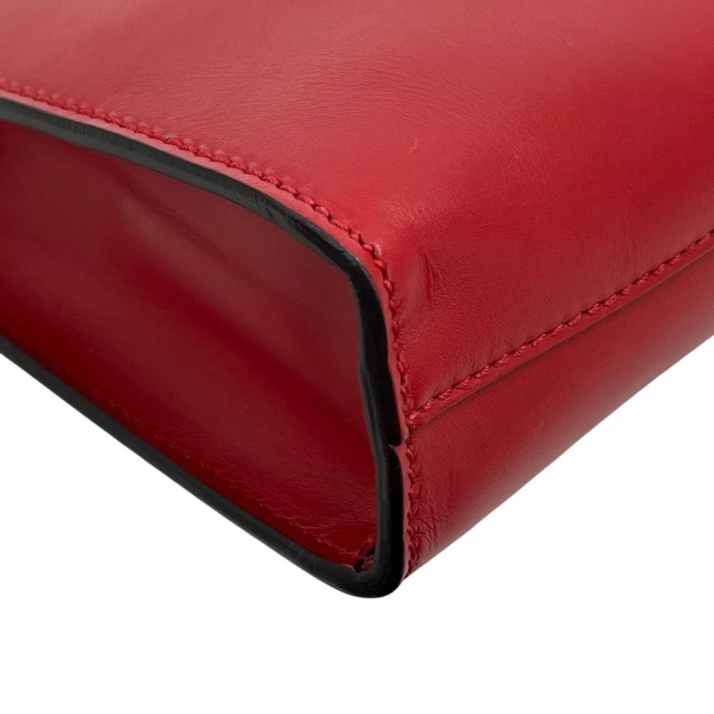 GUCCI グッチ クラッチバッグ エンボスロゴ グッチXL 409382 レザー レッド 赤 ユニセックス【中古品】
