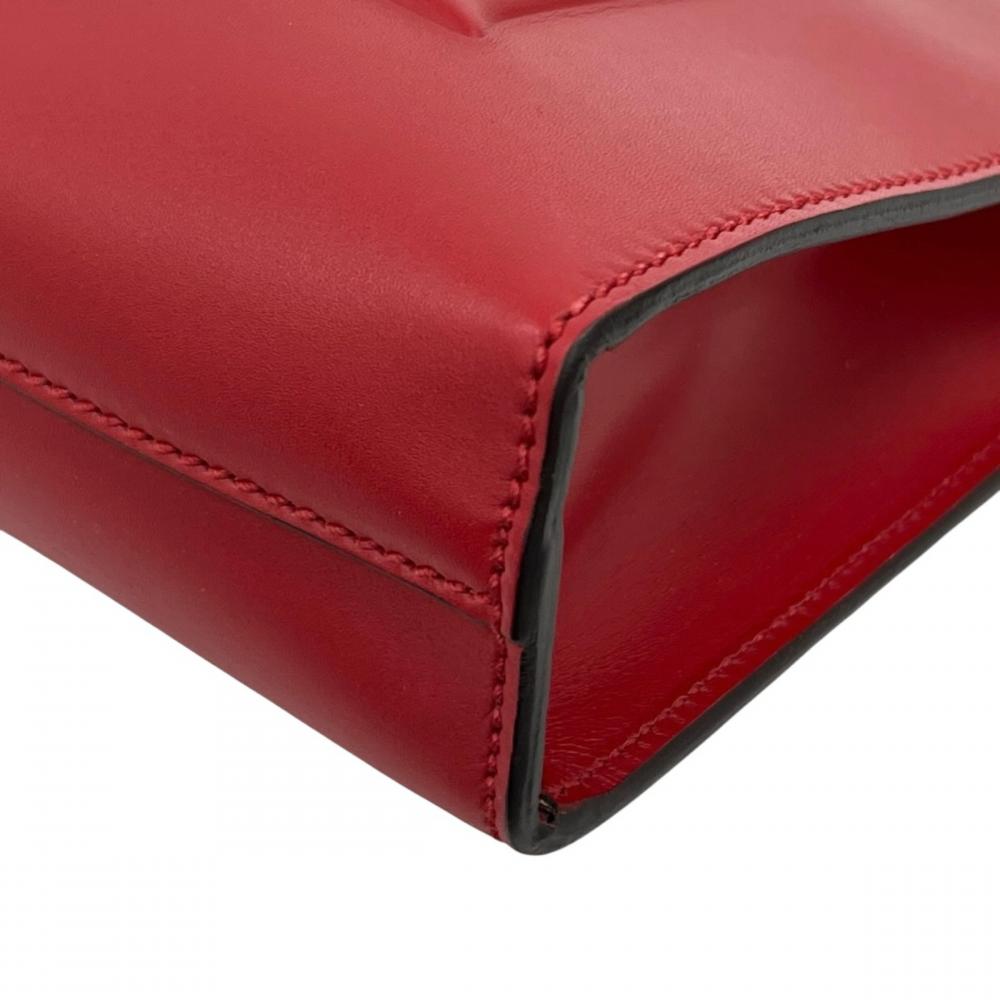 GUCCI グッチ クラッチバッグ エンボスロゴ グッチXL 409382 レザー レッド 赤 ユニセックス【中古品】