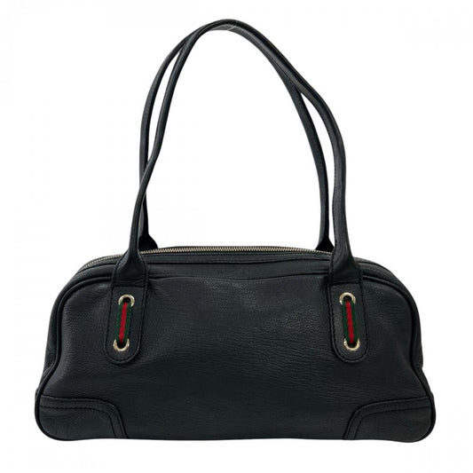 GUCCI グッチ ハンドバッグ プリンシー ミニボストン 161720 レザー ブラック 黒 ゴールド金具 レディース【中古品】