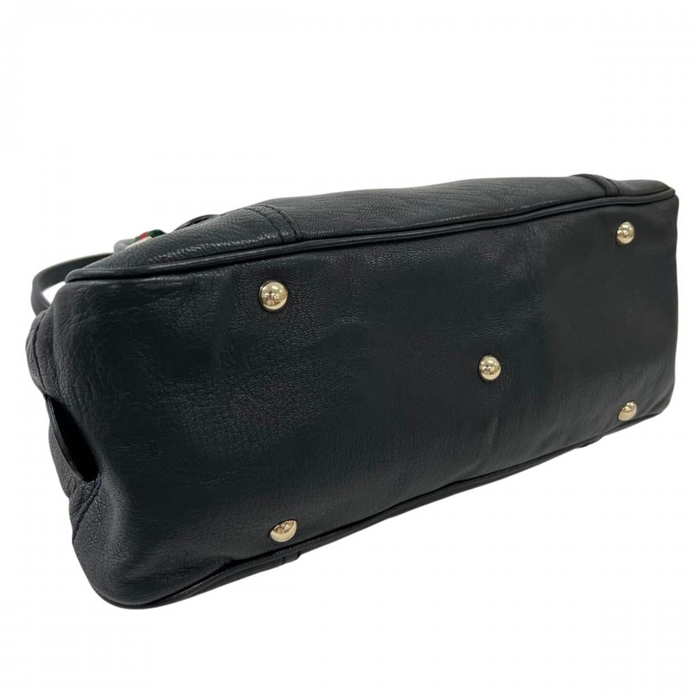 GUCCI グッチ ハンドバッグ プリンシー ミニボストン 161720 レザー ブラック 黒 ゴールド金具 レディース【中古品】