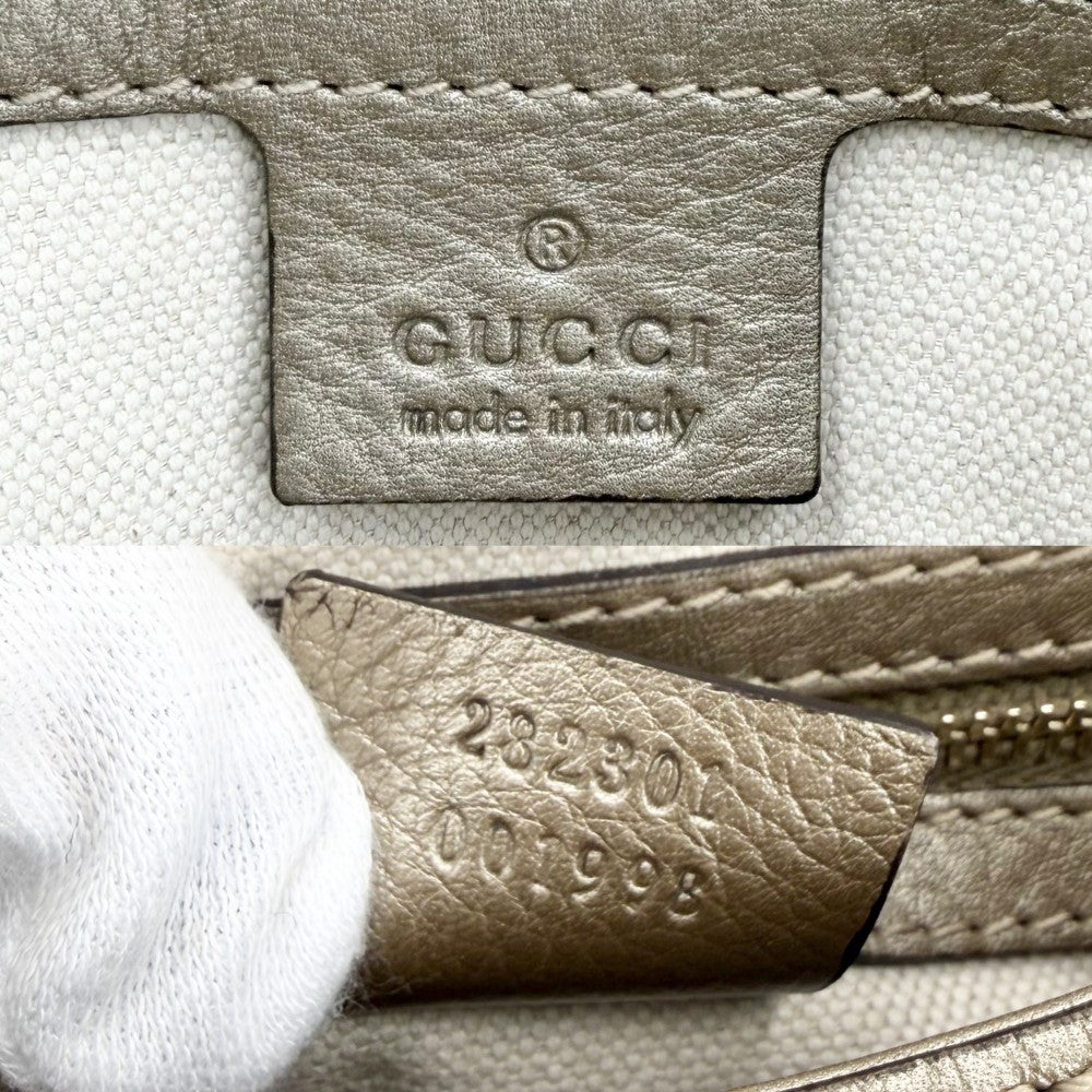 【開店SALE】 GUCCI グッチ 2WAY ベラ ハンドバッグ ショルダーバッグ 282301 GGキャンバス レザー ベージュ ゴールド ゴールド金具 レディース【中古品】