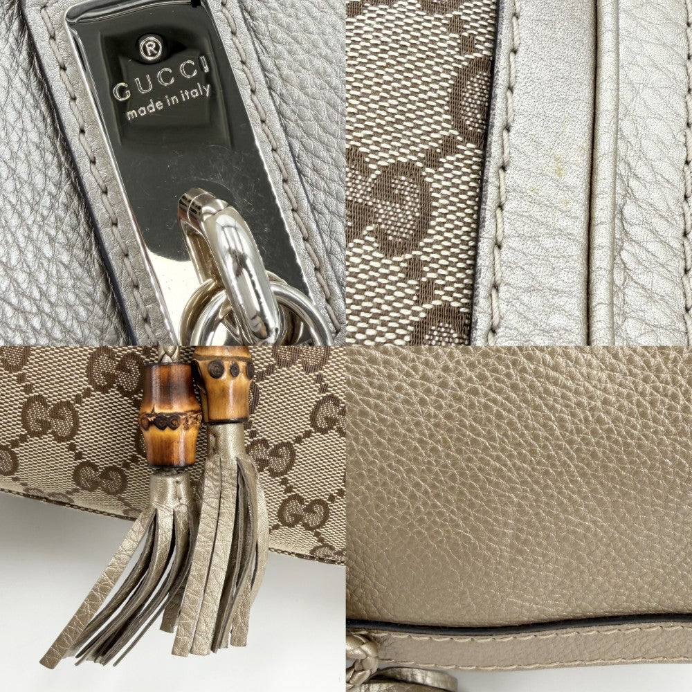 【開店SALE】 GUCCI グッチ 2WAY ベラ ハンドバッグ ショルダーバッグ 282301 GGキャンバス レザー ベージュ ゴールド ゴールド金具 レディース【中古品】