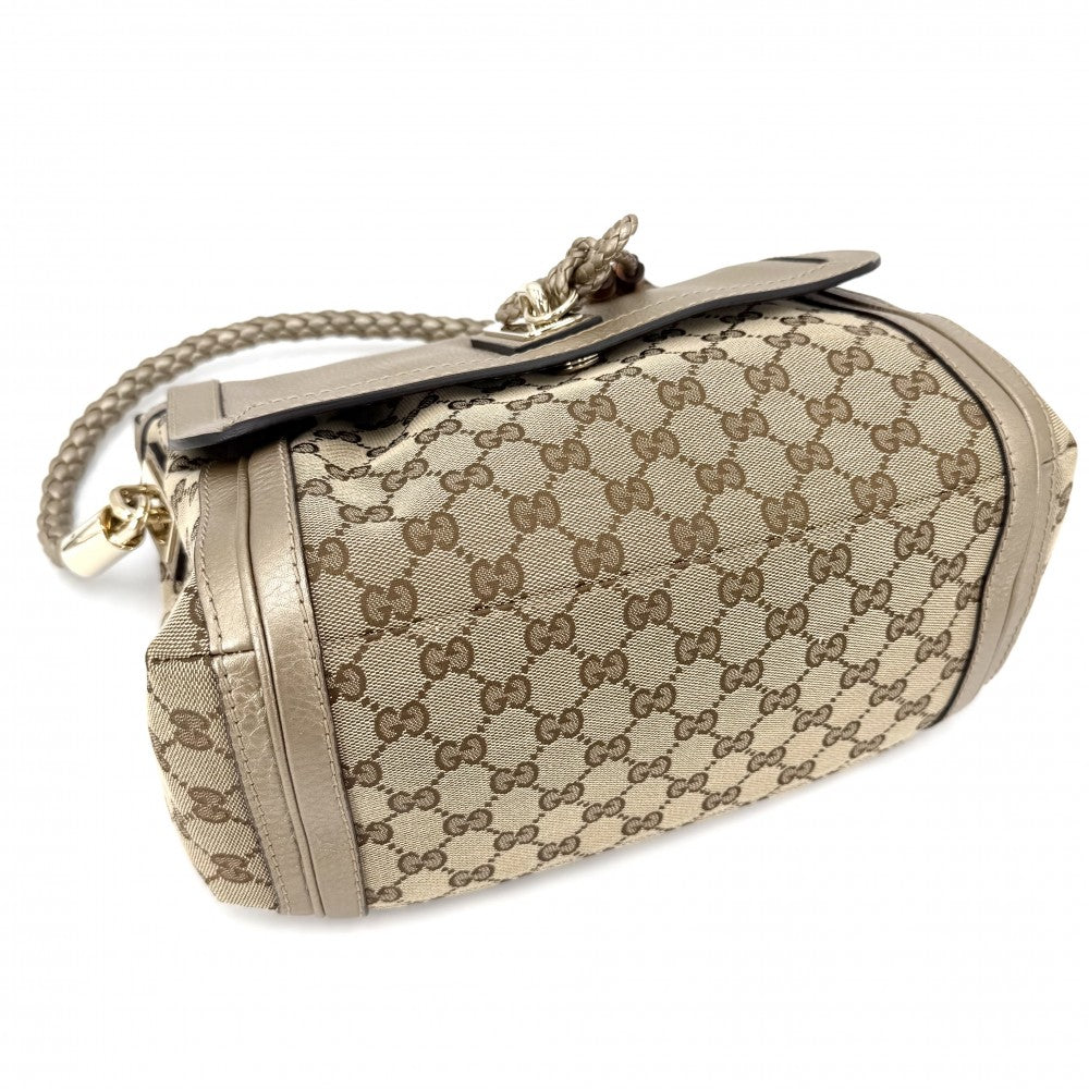 【開店SALE】 GUCCI グッチ 2WAY ベラ ハンドバッグ ショルダーバッグ 282301 GGキャンバス レザー ベージュ ゴールド ゴールド金具 レディース【中古品】