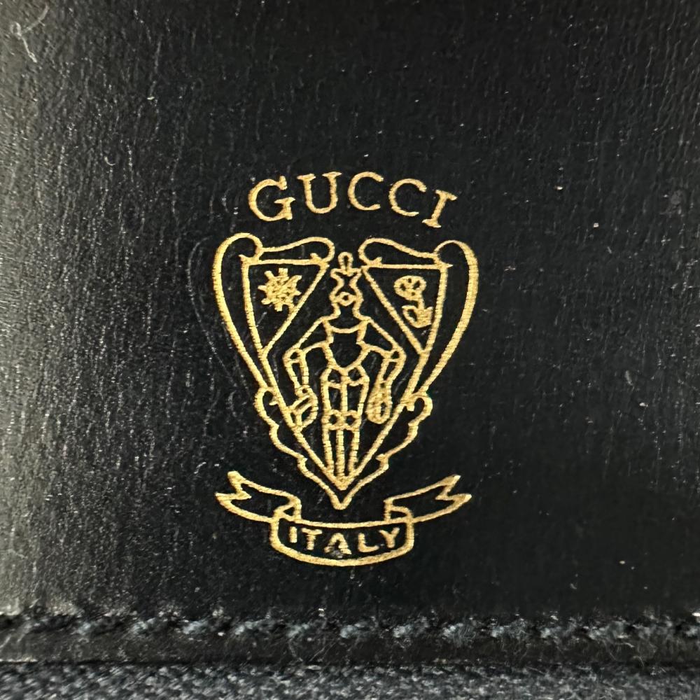 GUCCI グッチ ハンドバッグ バンブー ヴィンテージ レザー ブラック 黒 ゴールド金具 レディース【中古品】