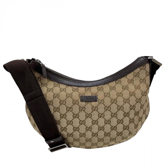 GUCCI グッチ ショルダーバッグ シェリーライン 181092 GGキャンバス カーフ ベージュ シルバー金具 レディース【中古品】