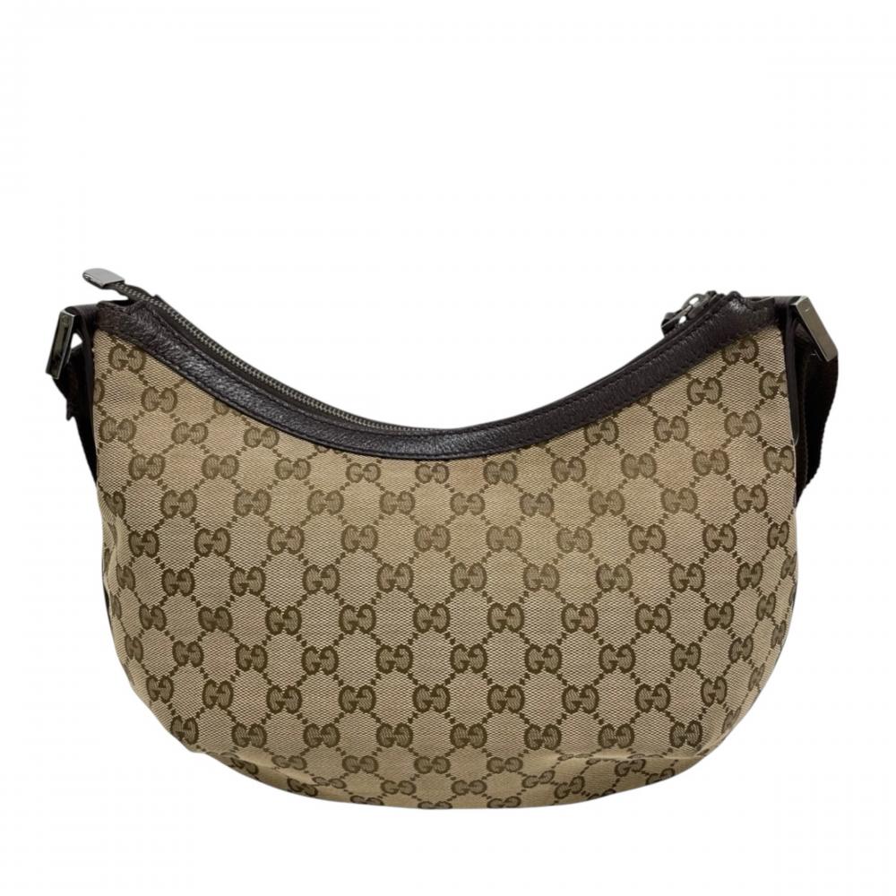 GUCCI グッチ ショルダーバッグ シェリーライン 181092 GGキャンバス カーフ ベージュ シルバー金具 レディース【中古品】