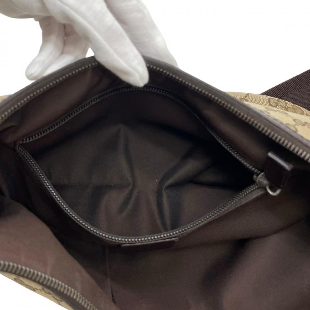 GUCCI グッチ ショルダーバッグ シェリーライン 181092 GGキャンバス カーフ ベージュ シルバー金具 レディース【中古品】