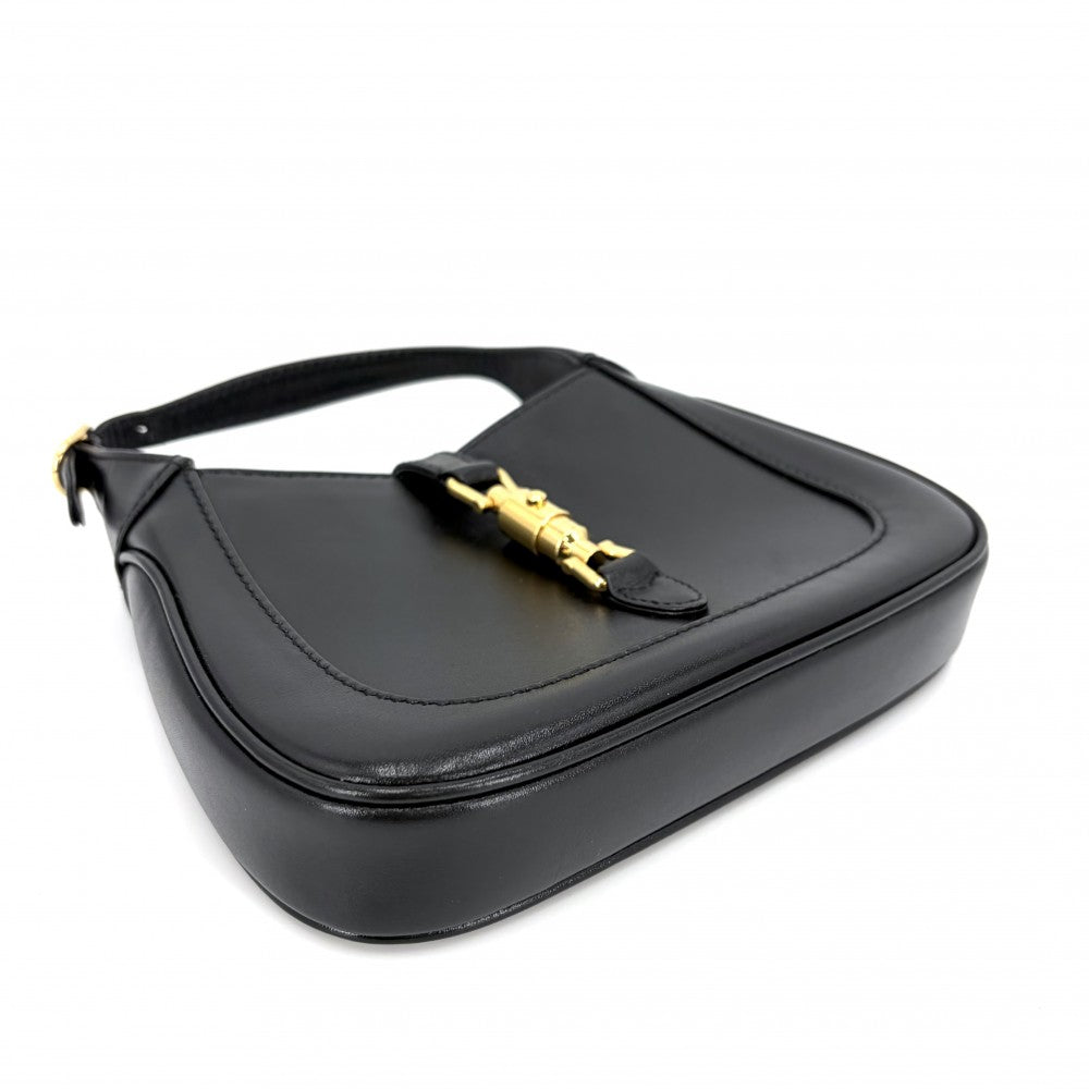 GUCCI グッチ 2WAY ジャッキー1961 ハンドバッグ ショルダーバッグ 小さめ 637091 レザー ブラック 黒 ゴールド金具 レディース【中古品】