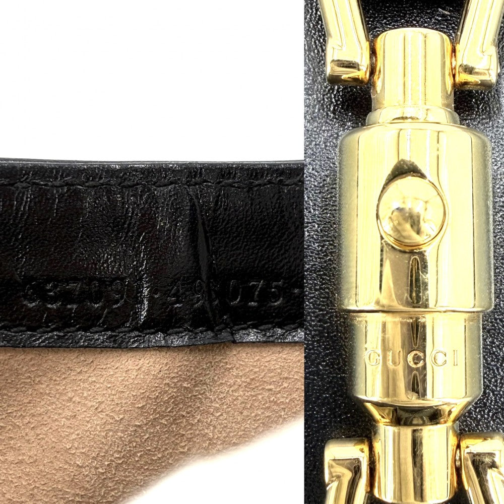 GUCCI グッチ 2WAY ジャッキー1961 ハンドバッグ ショルダーバッグ 小さめ 637091 レザー ブラック 黒 ゴールド金具 レディース【中古品】